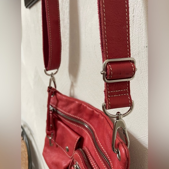 Fossil Sutter RED Leather Cross-body Handbag ZB2340 Great Quality! - Picture 7 of 9